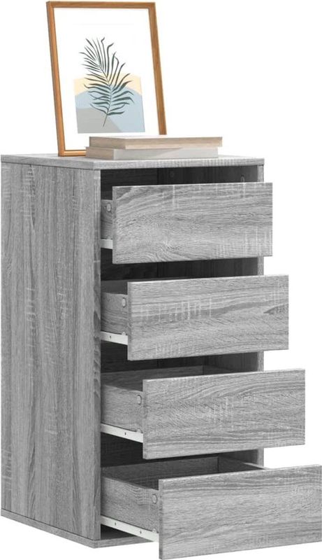 vidaXL - Ladekast - Grijs - Bewerkt Hout - 4 Lades