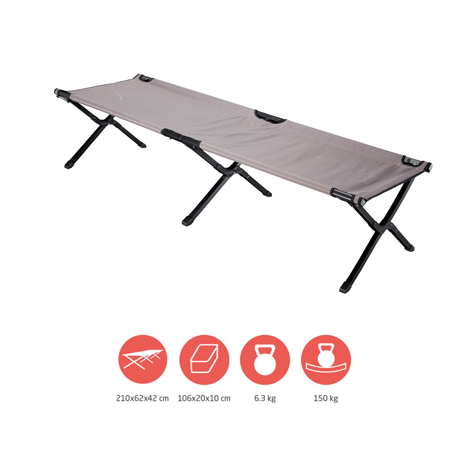 GRAND CANYON Alu Feldbett Topaz M/L Camping Liege Gäste Klapp Bett Groß 150 kg Modell: Medium - Dark Blue