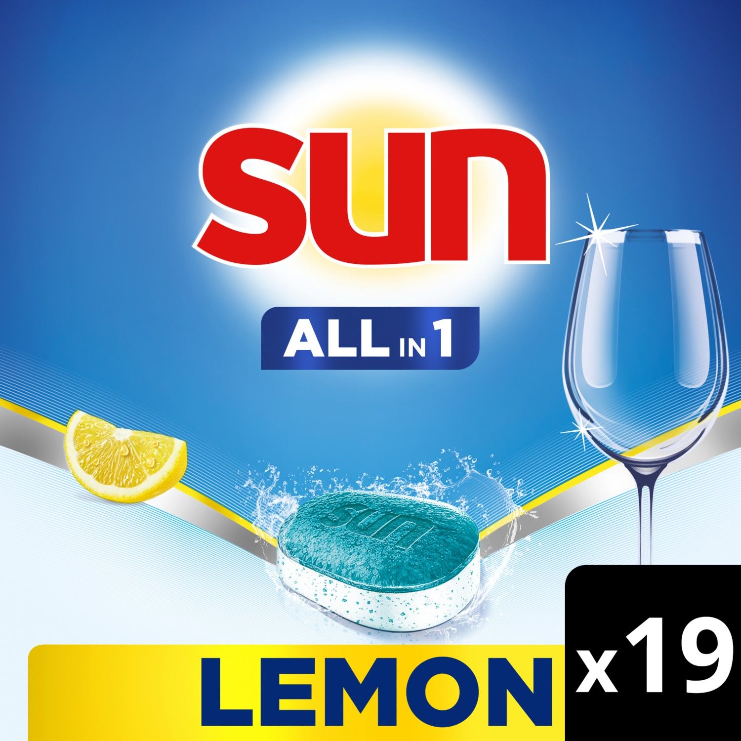 Sun Vaatwastabletten All-In-1 Tabs Citroen (19 tabletten)