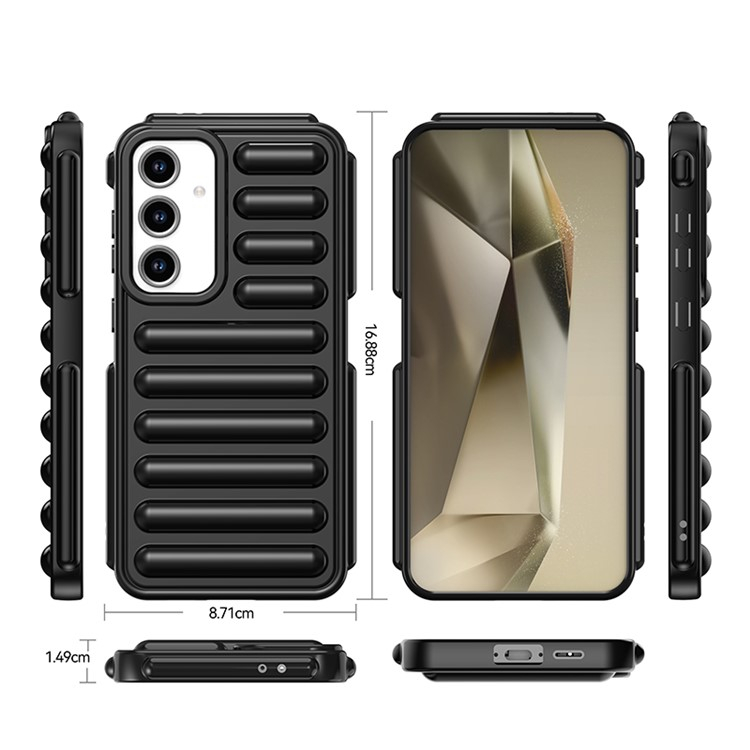 Samsung Galaxy S24 FE Gepolsterte 3D Puffer Gummi Case Hülle - Grün