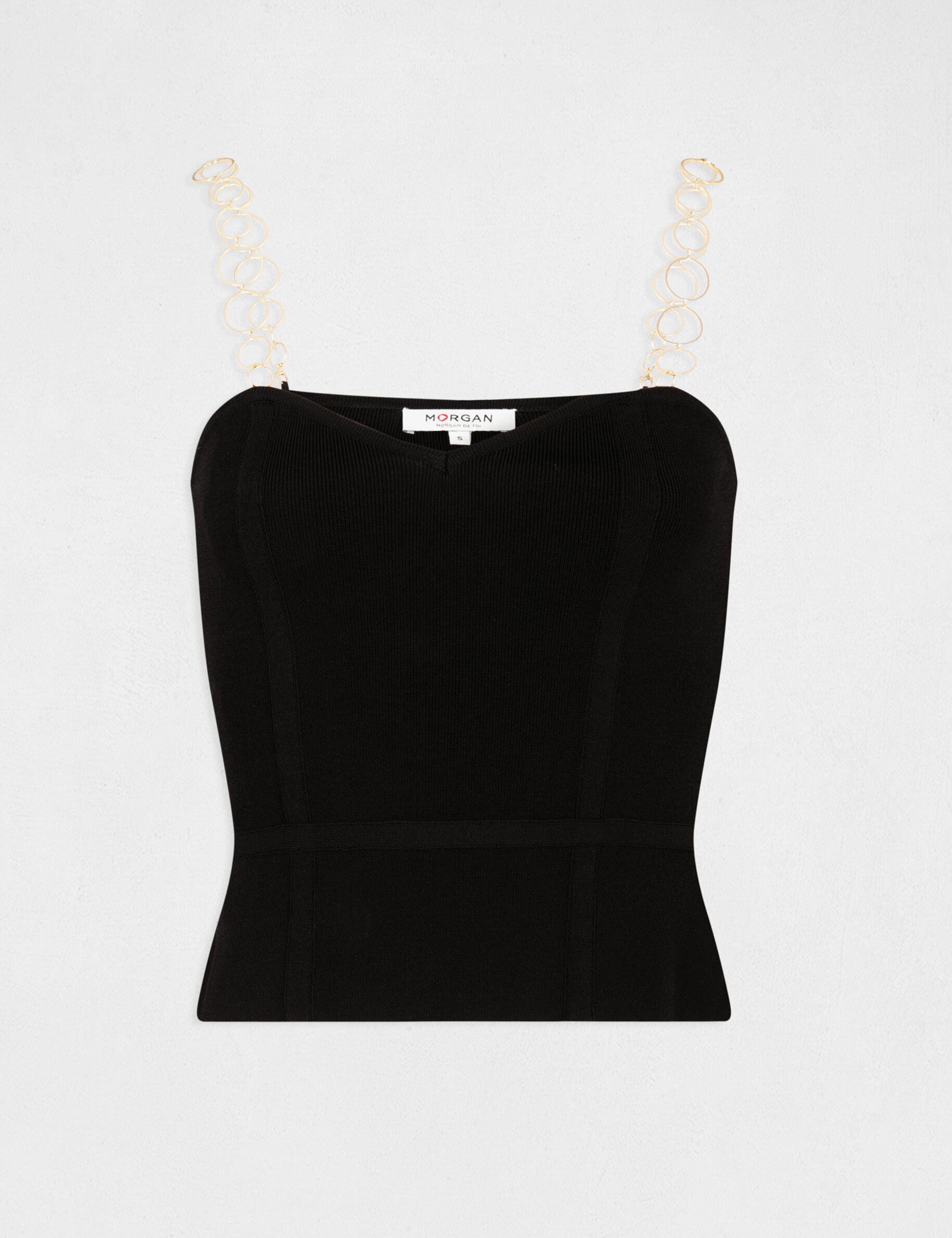 Bustier avec bretelles fantaisie noir femme - noir
