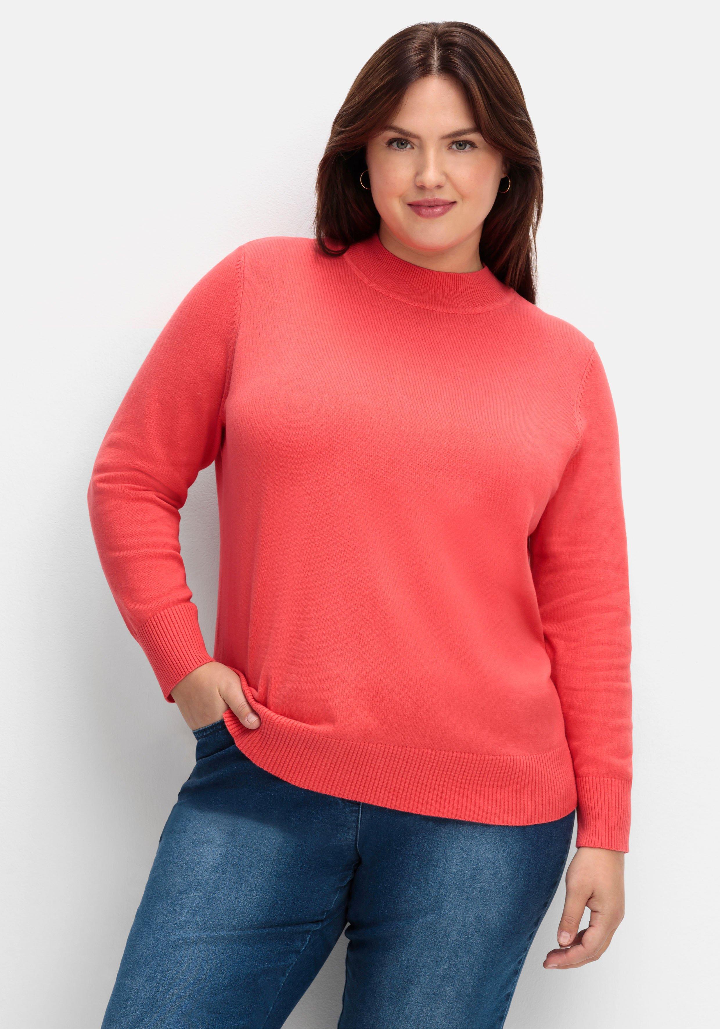Pullover aus Feinstrick, mit Stehkragen