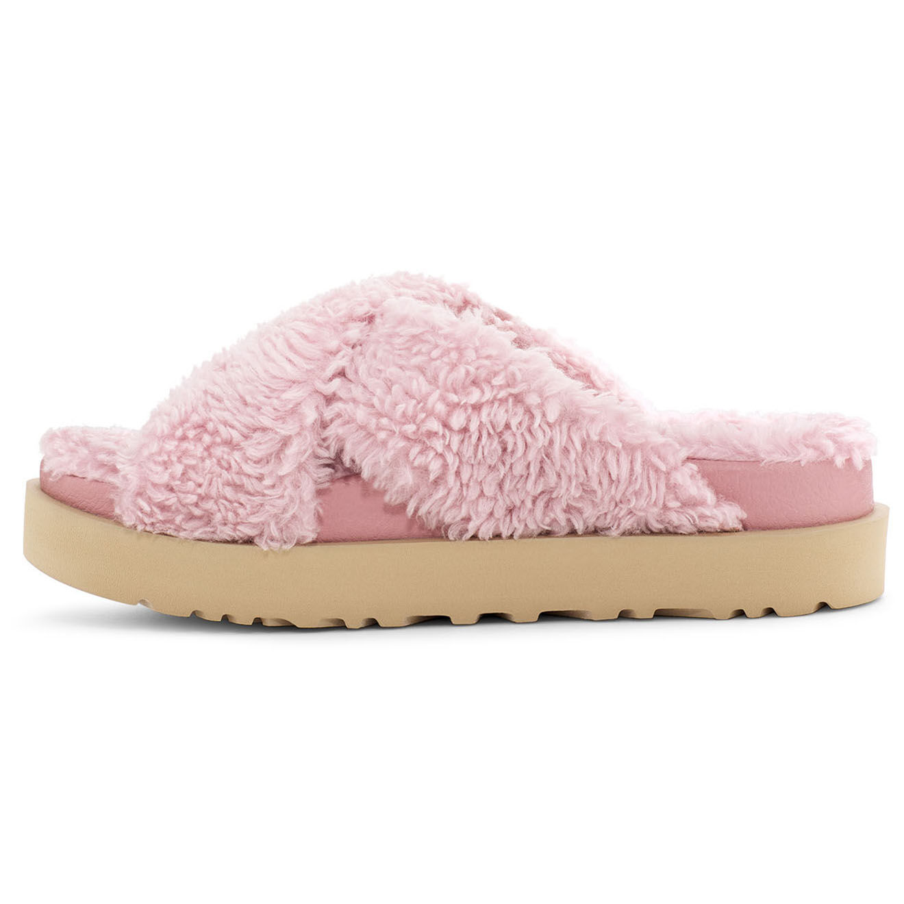 Ugg Mules fourrées en Laine  Fuzz Sugar Cross Slide roses