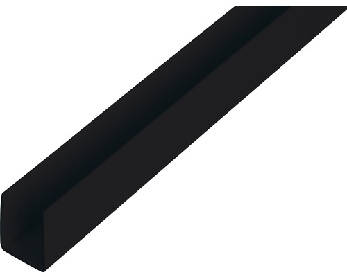U-profiel PVC zwart 21x10x1 mm, 2,6 m