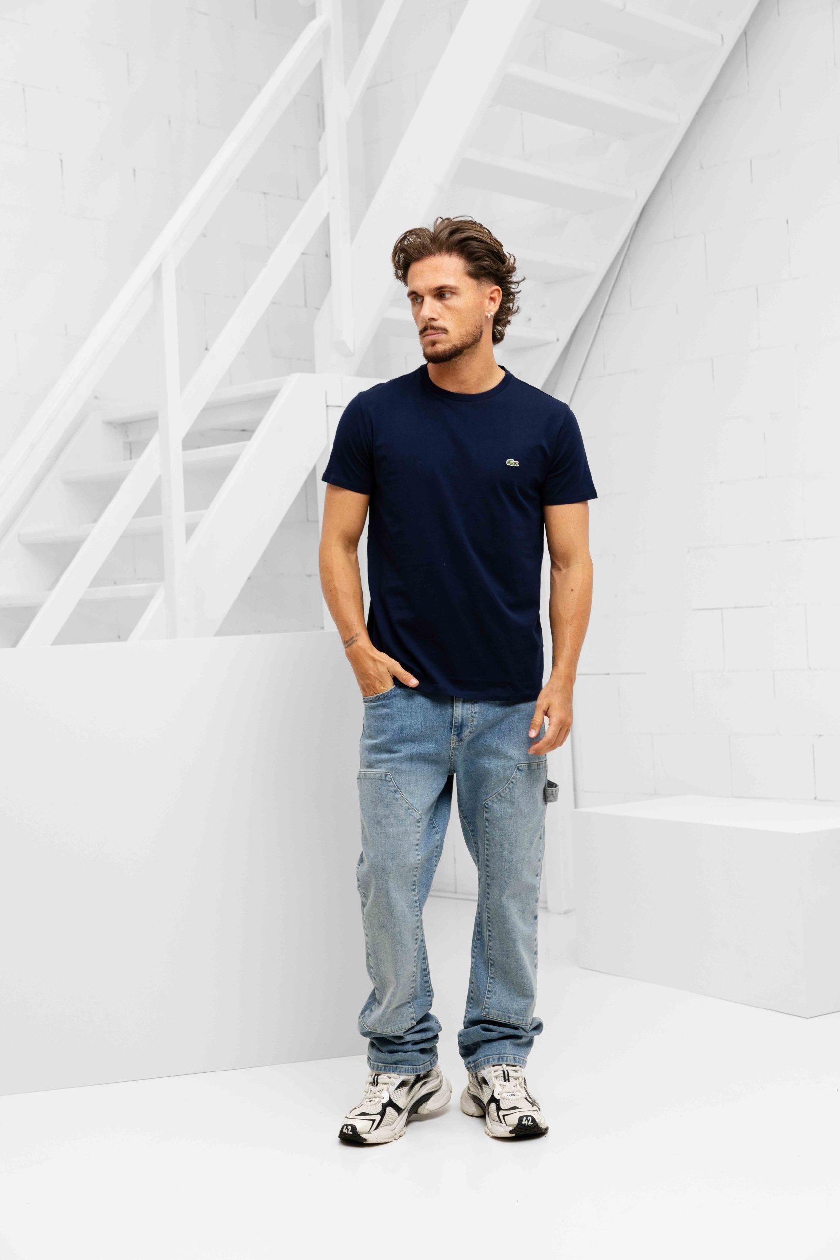 Lacoste Pima T-Shirt Heren Donkerblauw