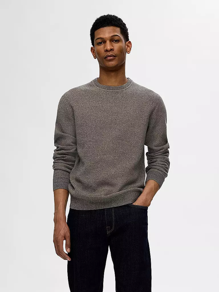 SELECTED Pullover SLHROSS grau