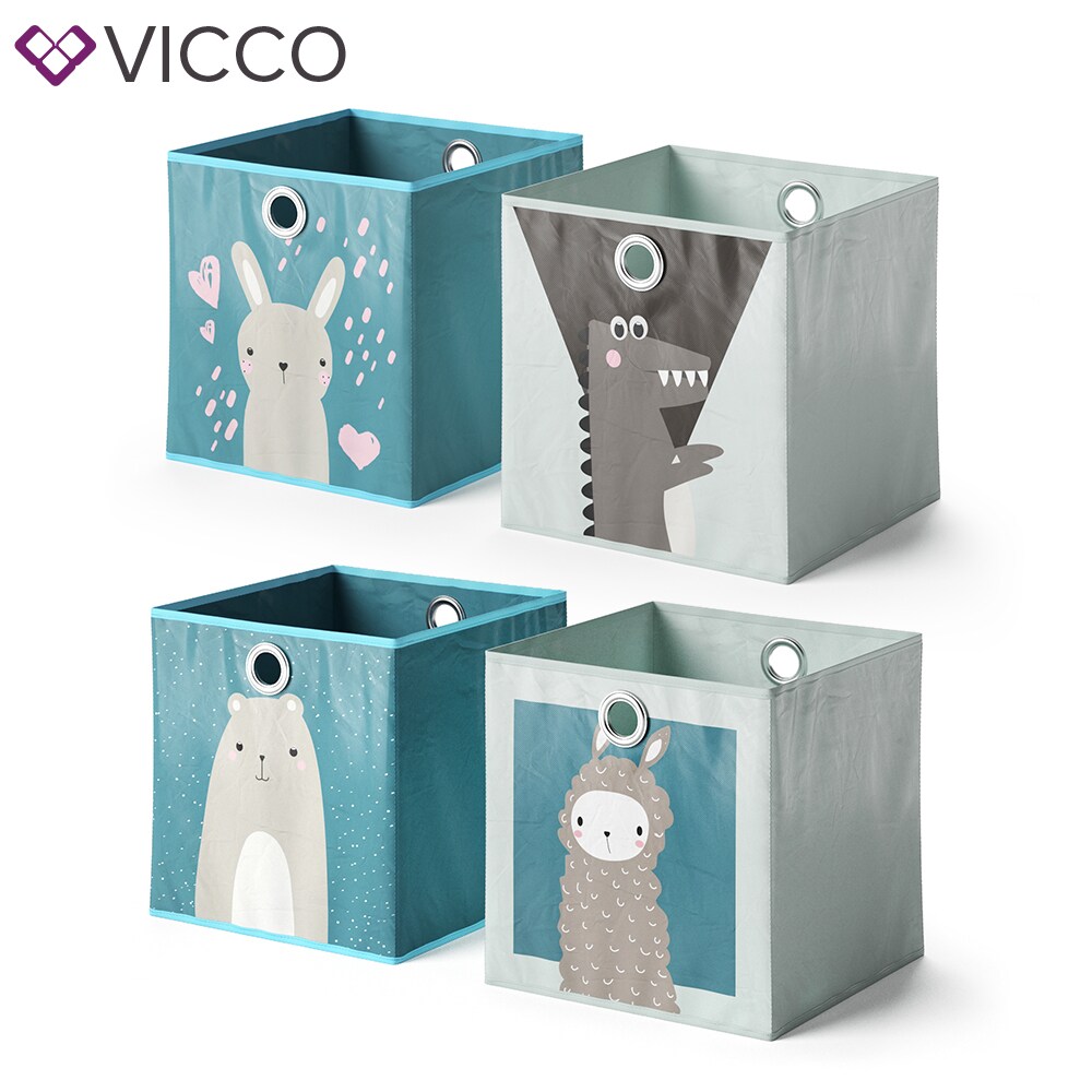 VICCO 2er Set Faltbox 30x30 cm Kinder Faltkiste Aufbewahrungsbox Regalkorb