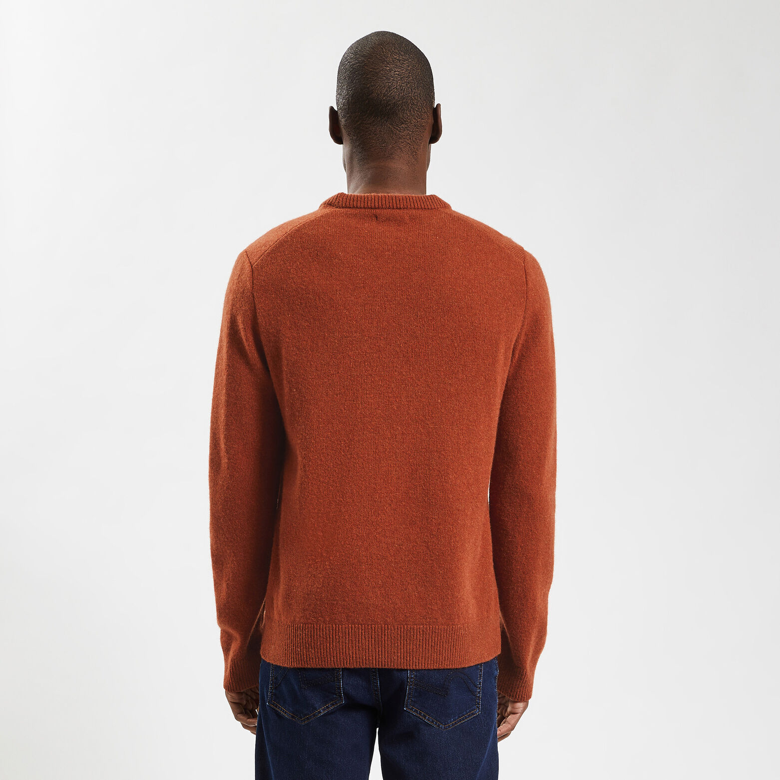 Pull à col rond uni Orange