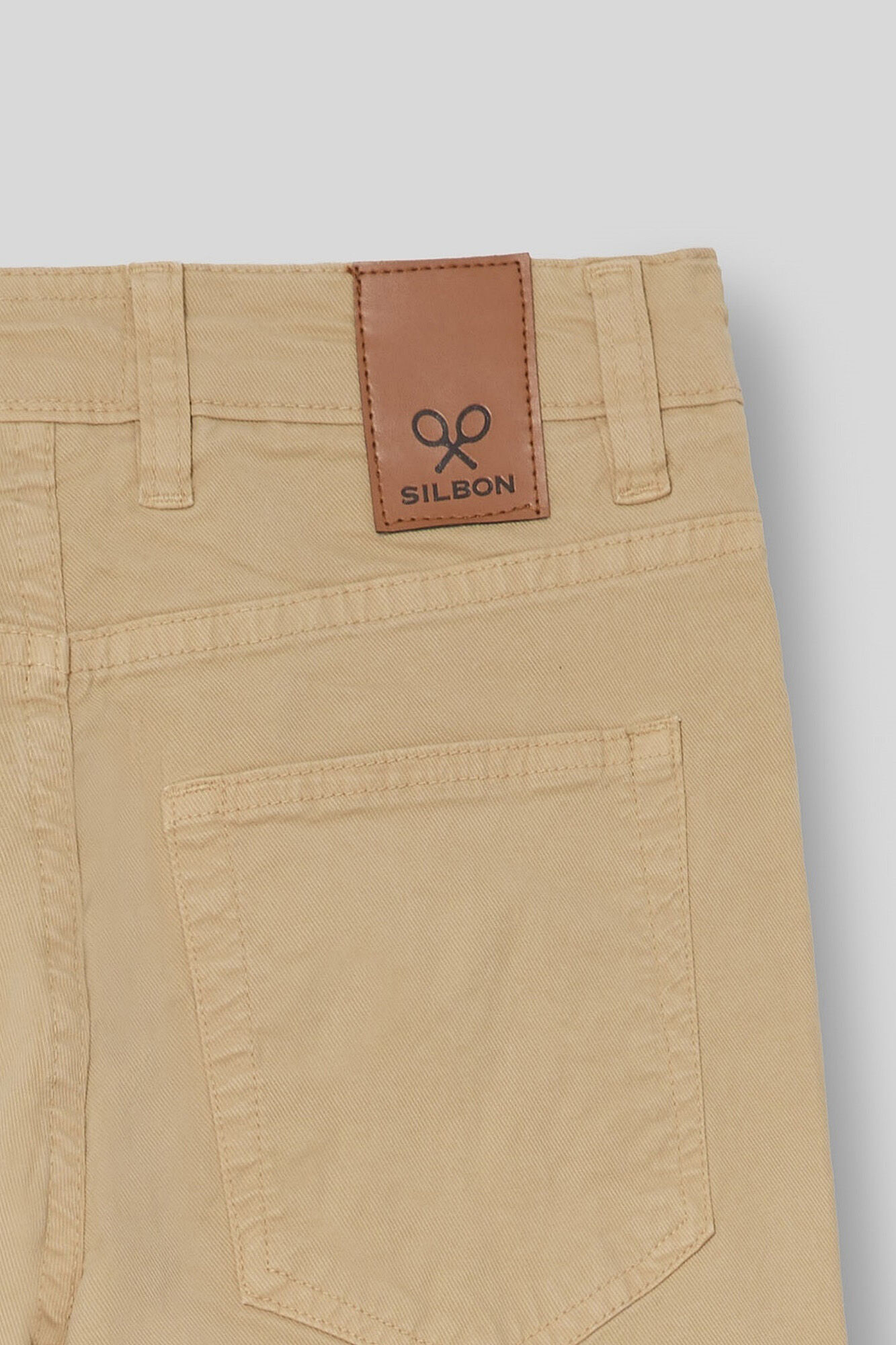 Calça esportiva casual bege com cinco bolsos - Bege