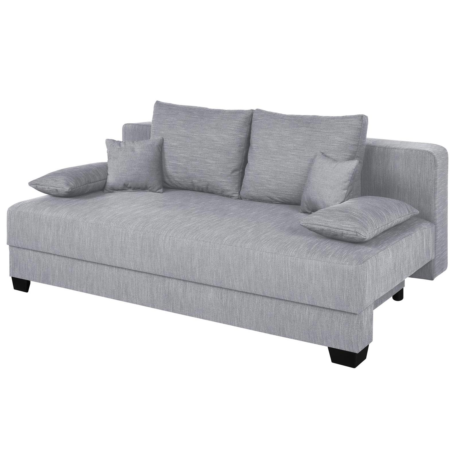 Boxspringsofa - silber - Dauerschläfer mit Staukasten