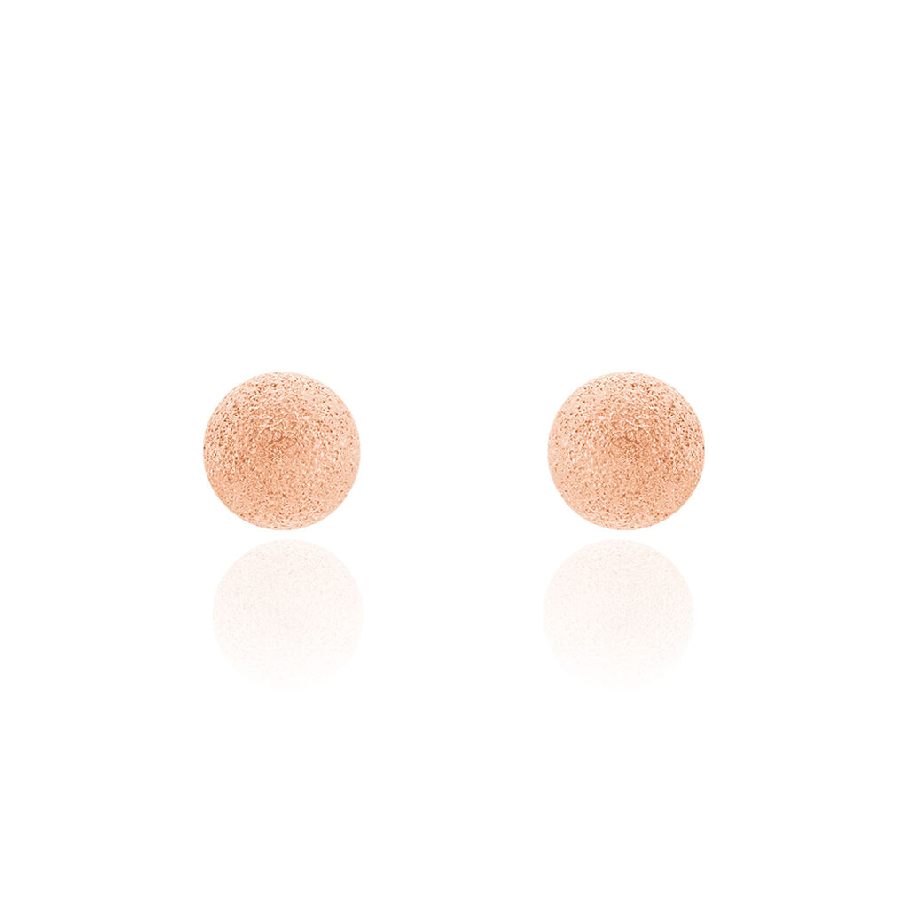 Boucles D'oreilles Puces Fidelia Boule Sablee Or Rose