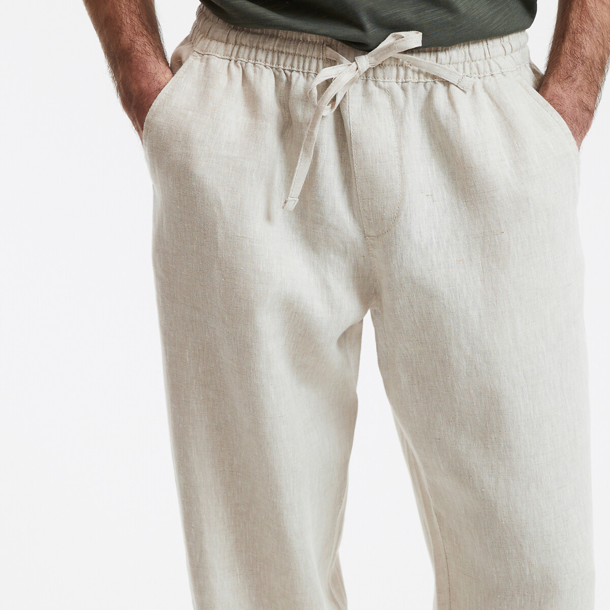 COLEÇÃO LA REDOUTE<br>Calças de linho de corte reto