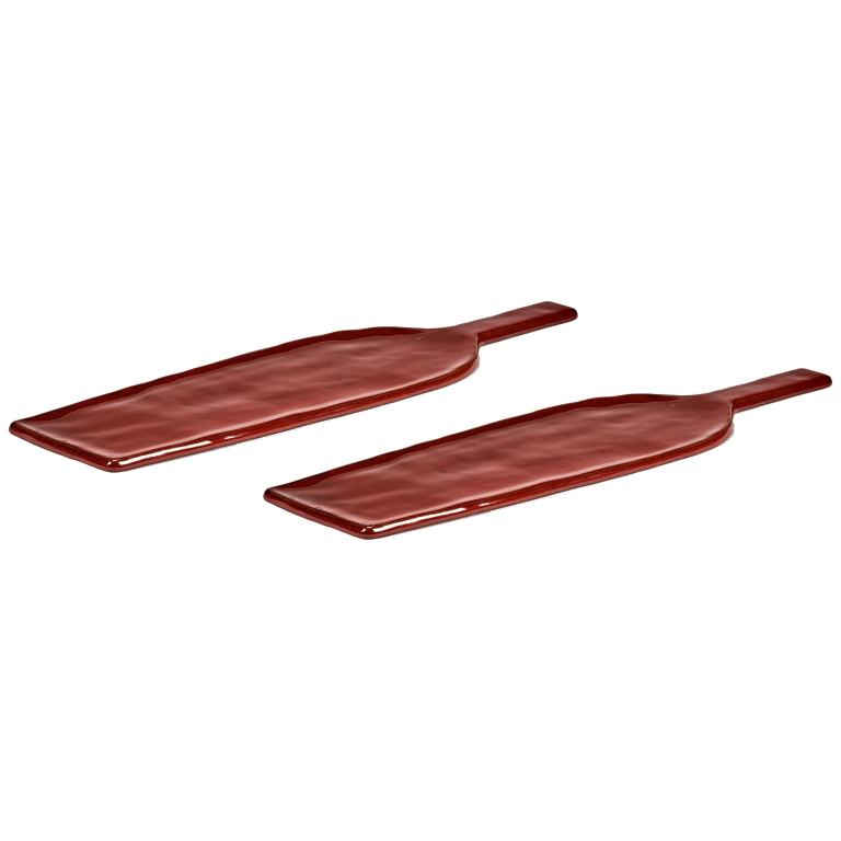 Serax La Mère by Marie Michielssen serveerschaal 46x13 set van 2 Venetian Red