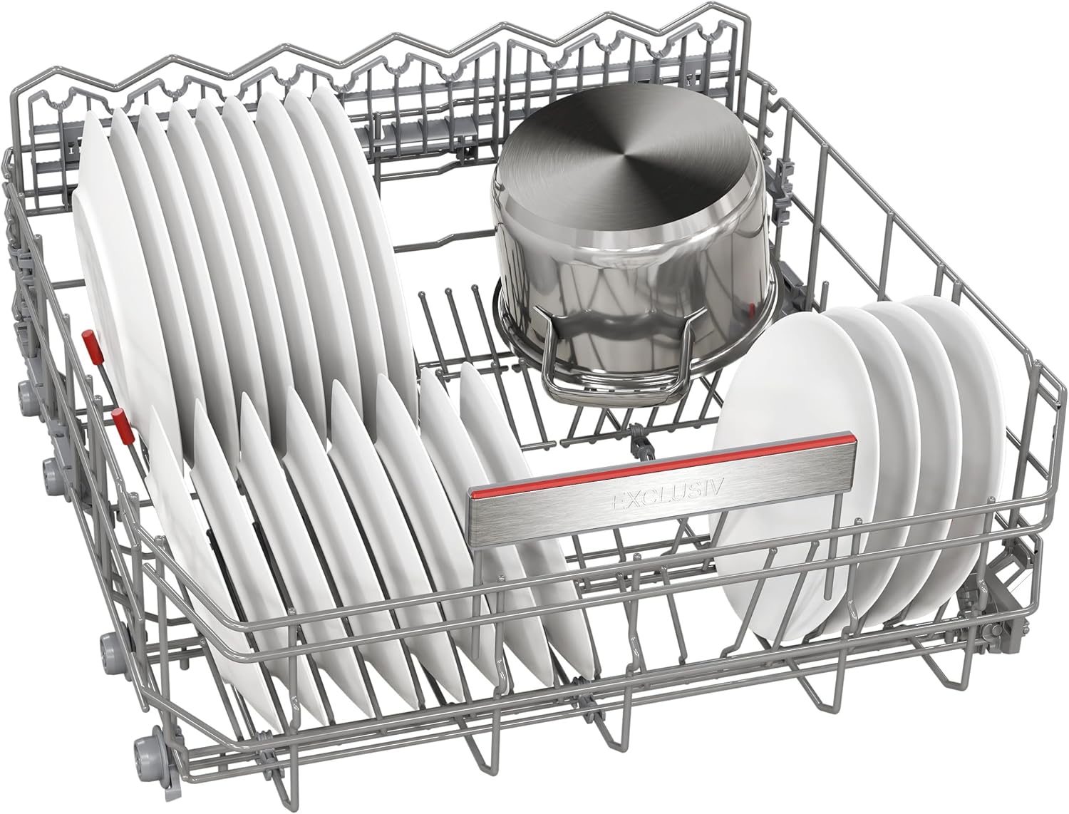 Bosch SMU2HTS08E Serie 2, Unterbau-Geschirrspüler, 60 cm, Smart Start, Hygienelevel für Eco 50 °C und Intensiv 70 °C, AquaStop, Programm Download, Silence on demand, Home Connect, Gebürsteter Stahl