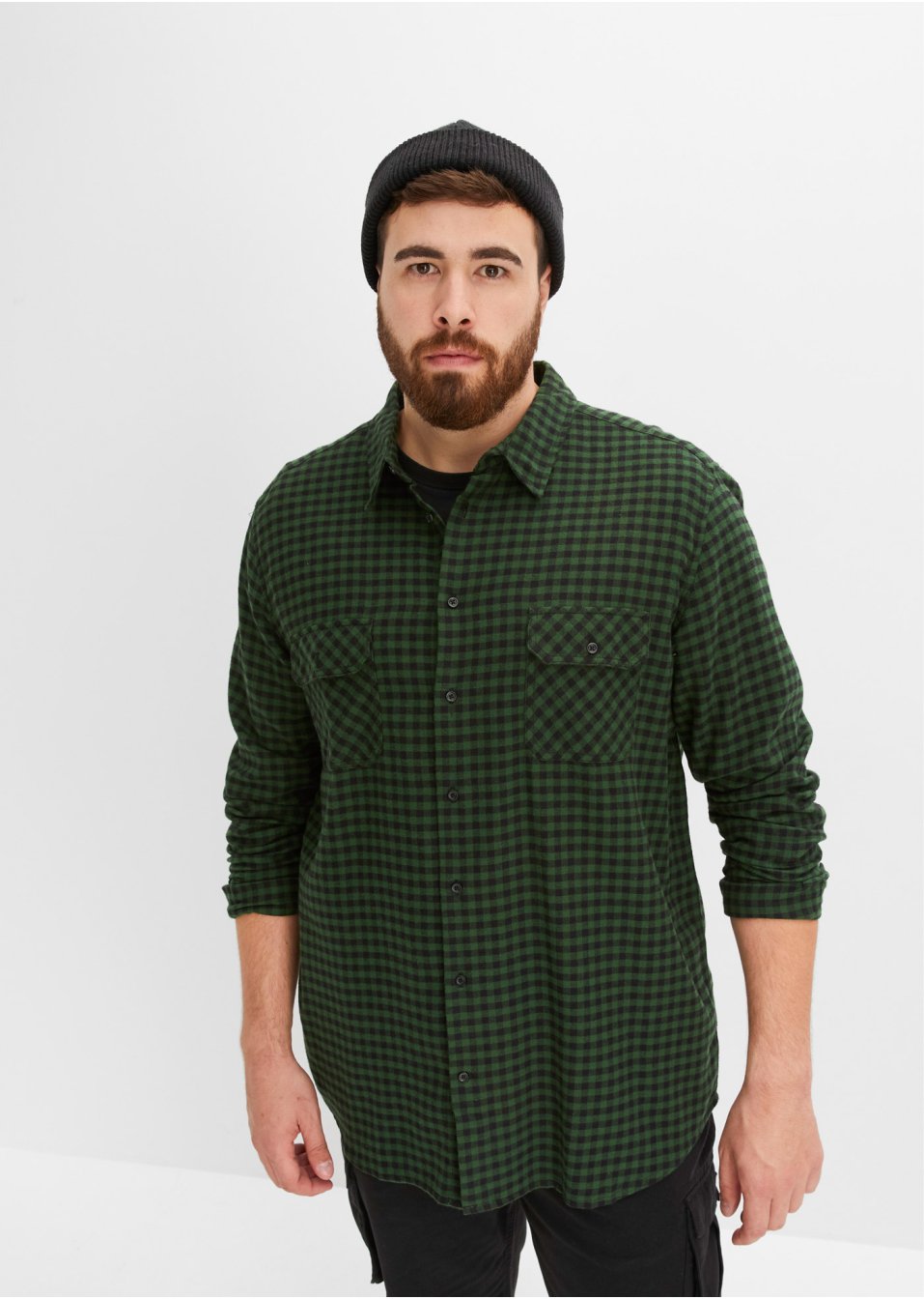 Chemise manches longues en flanelle, Slim Fit