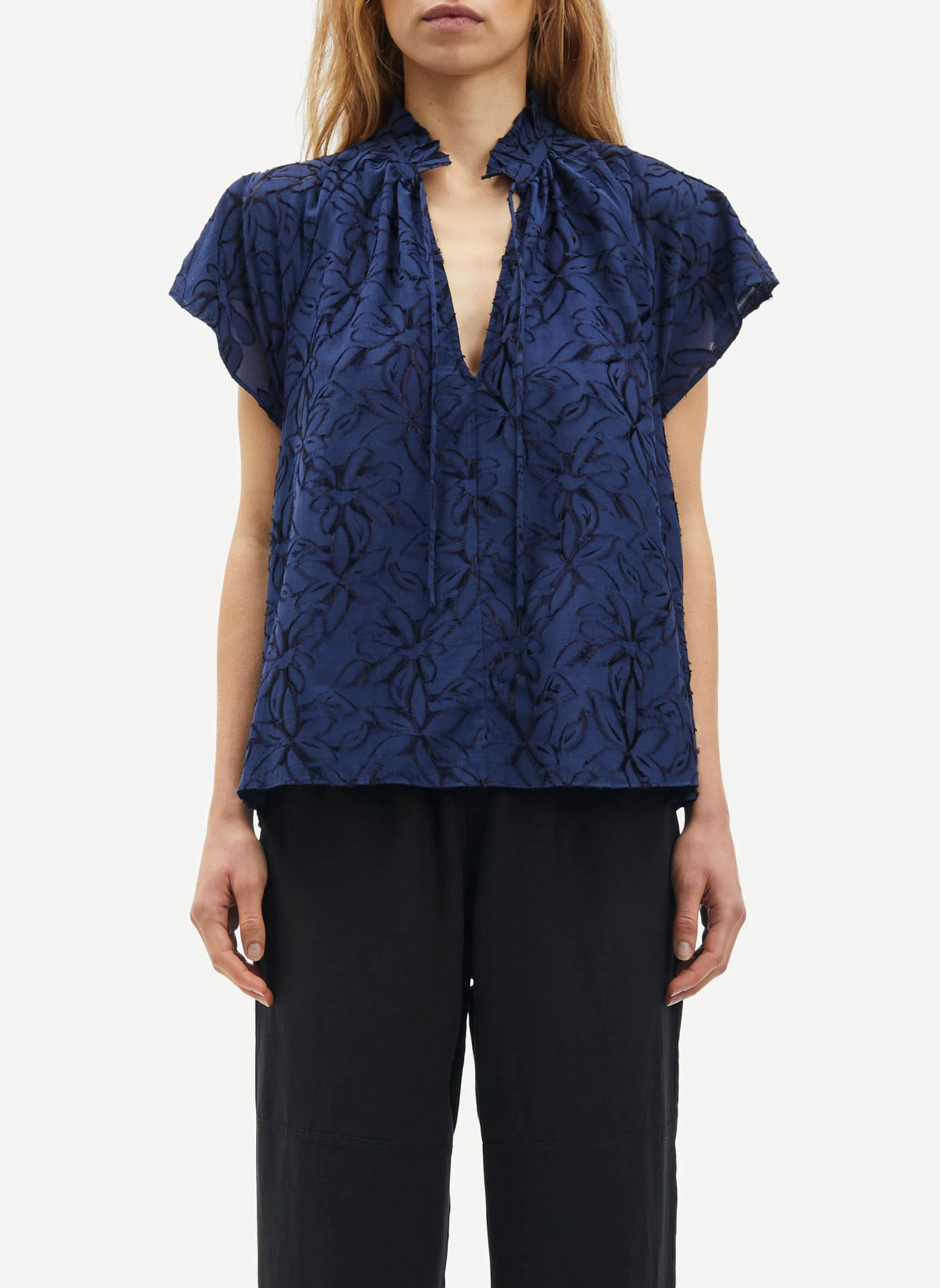 SAKAROOKH - Blouse col victorien | Bleu