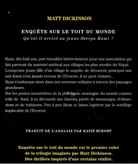 EDITIONS DU MONT BLANC - ENQUETE SUR LE TOIT DU MONDE