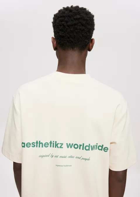 T-shirt met print worldwide off-white (CREME.L)