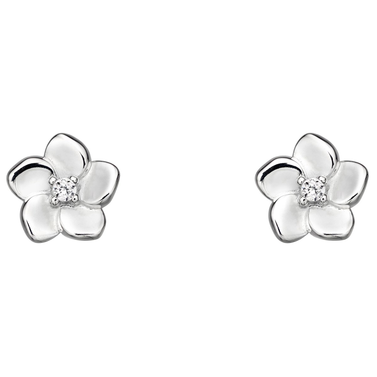 Boucle d'oreille fleur en argent 925/1000