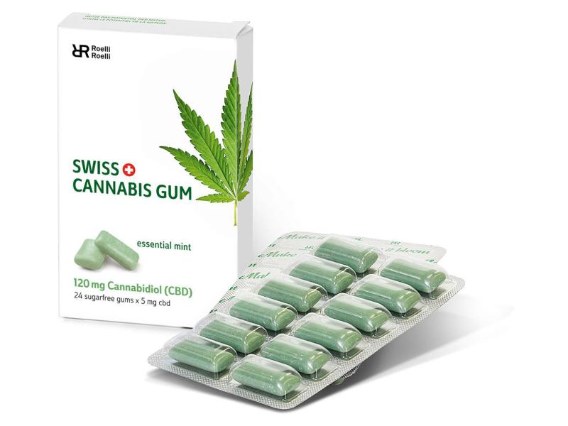 Roelli Roelli Kaugummi Swiss Cannabis Gum 24 Stück Kaugummis mit CBD