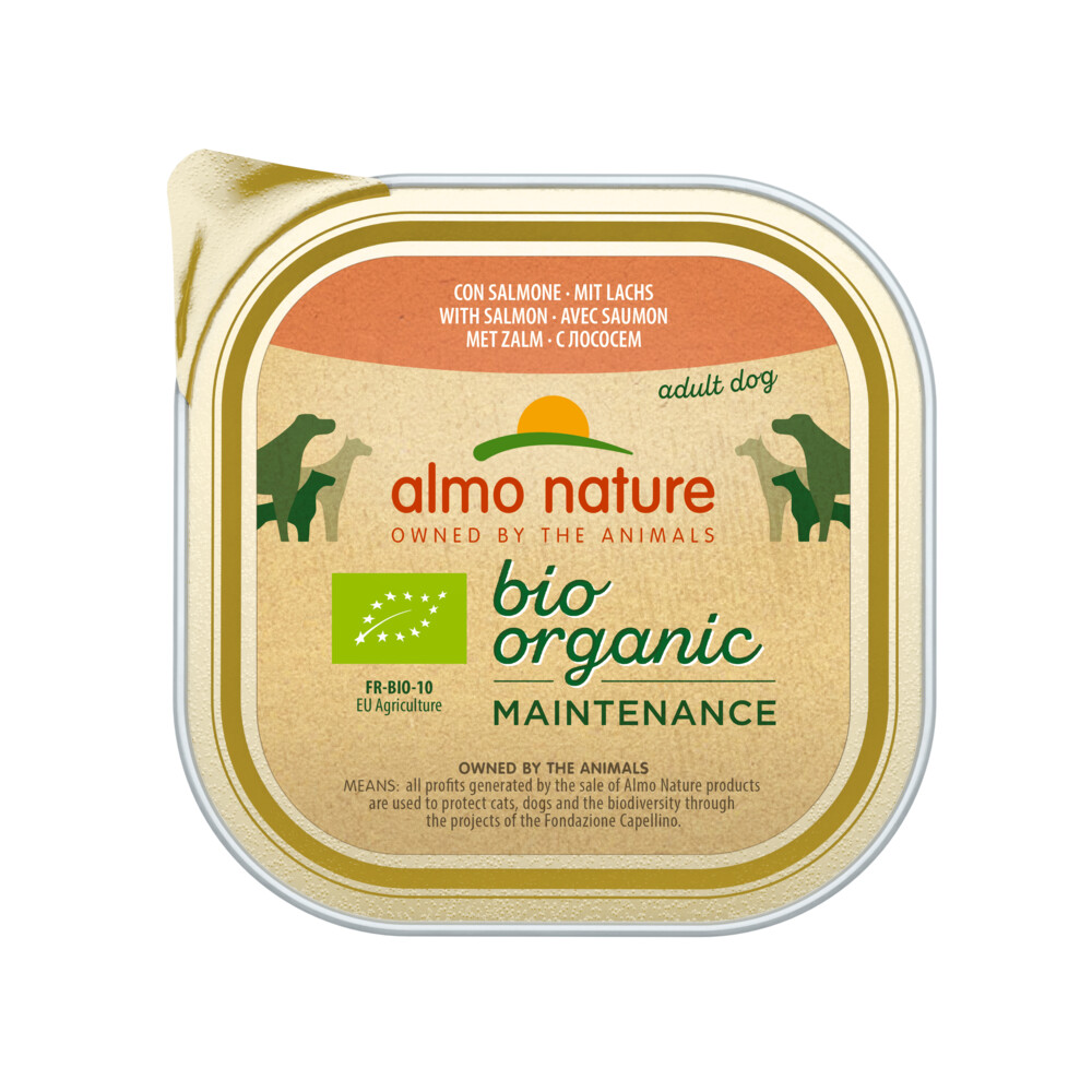 9x Almo Nature Bio Organic Maintenance Hondenvoer Zalm300 gr