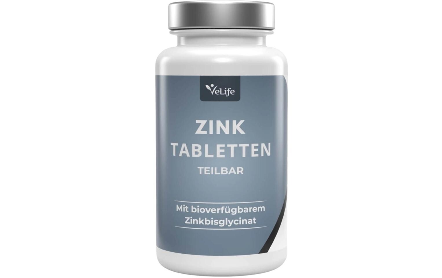 Zink teilbar 120 TablettenWirksame Unterstützung des Immunsystems, der Haut und des Stoffwechsels