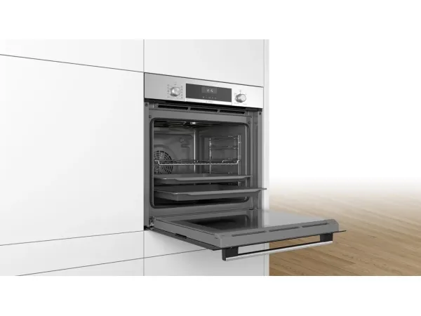 Bosch Serie | 6 HBG517CS1S - Ovn - til indbygning - niche - bredde: 56 cm - dybde: 55 cm - højde: 58.5 cm - med selv-rengøring - Klasse A - rustfrit stål