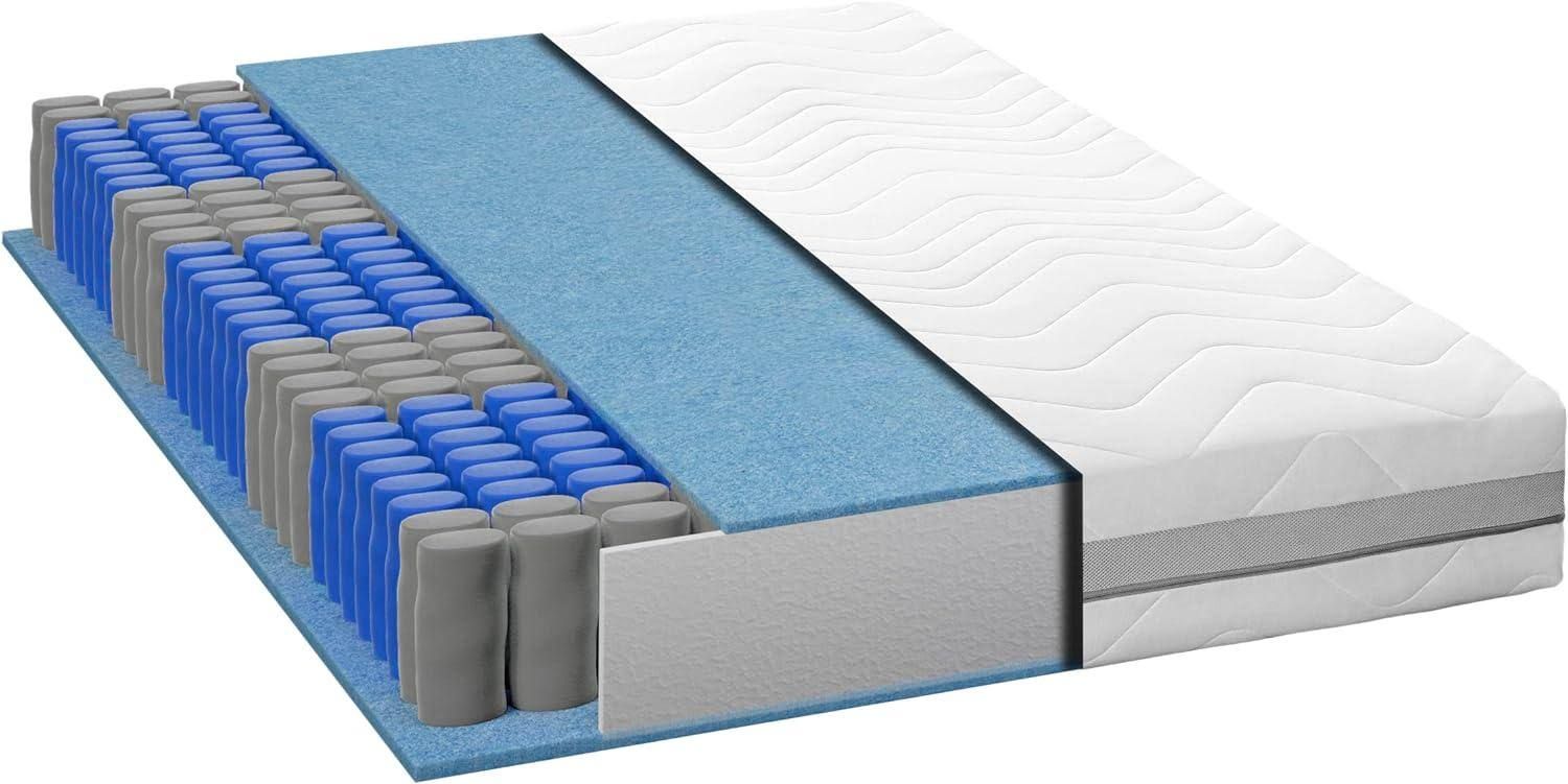 Matratze 160x200 - Höhe 24cm - Premium Matratze mit Taschenfederkern - Matratze H3 H4 - 7 Zonen Taschenfederkernmatratze - Waschbarer Bezug