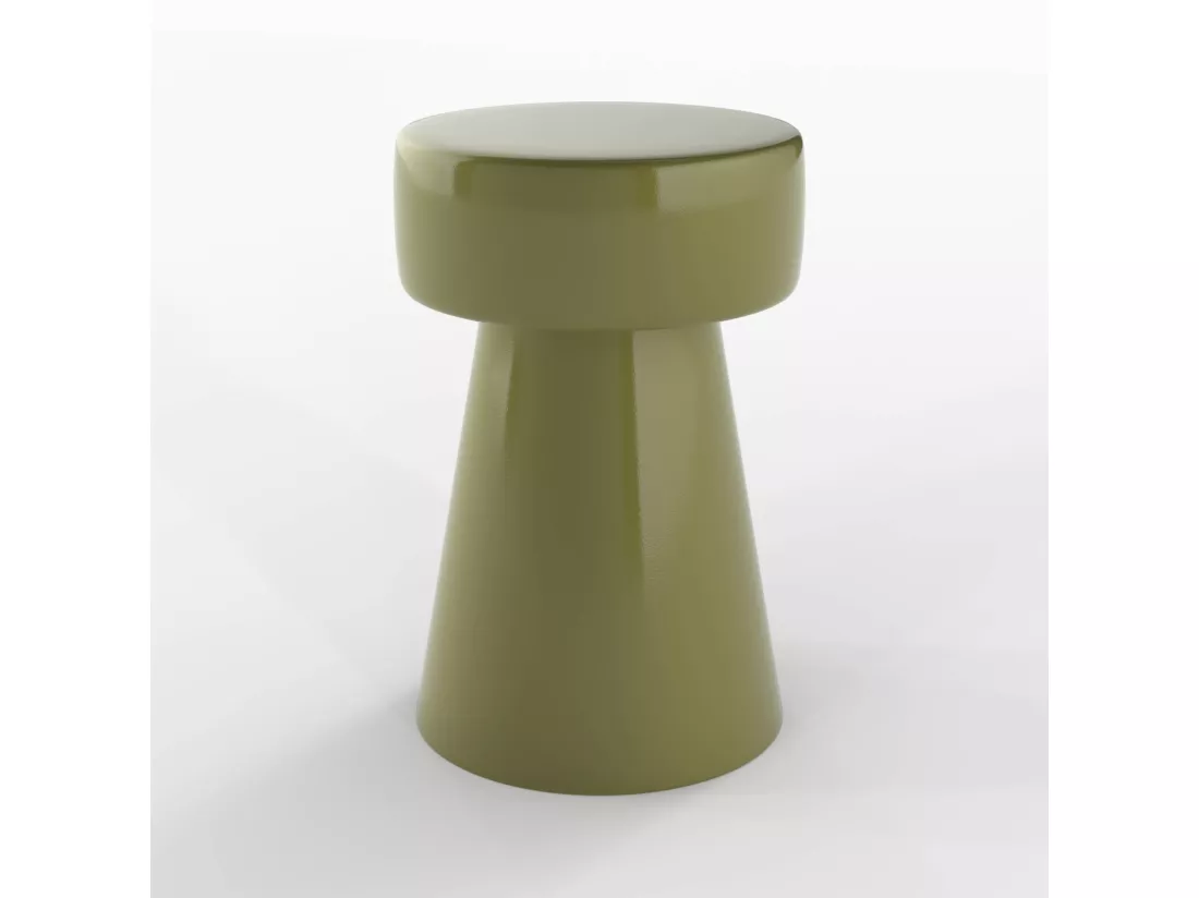 Table d'appoint ronde en métal vert kaki D30 cm - Athéna