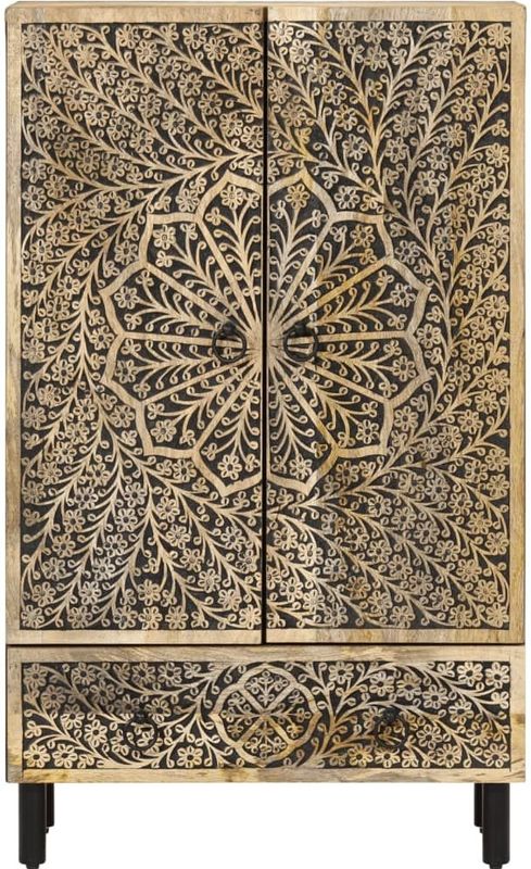 vidaXL - Hoge Kast - Massief Mangohout - 60x33x100 cm