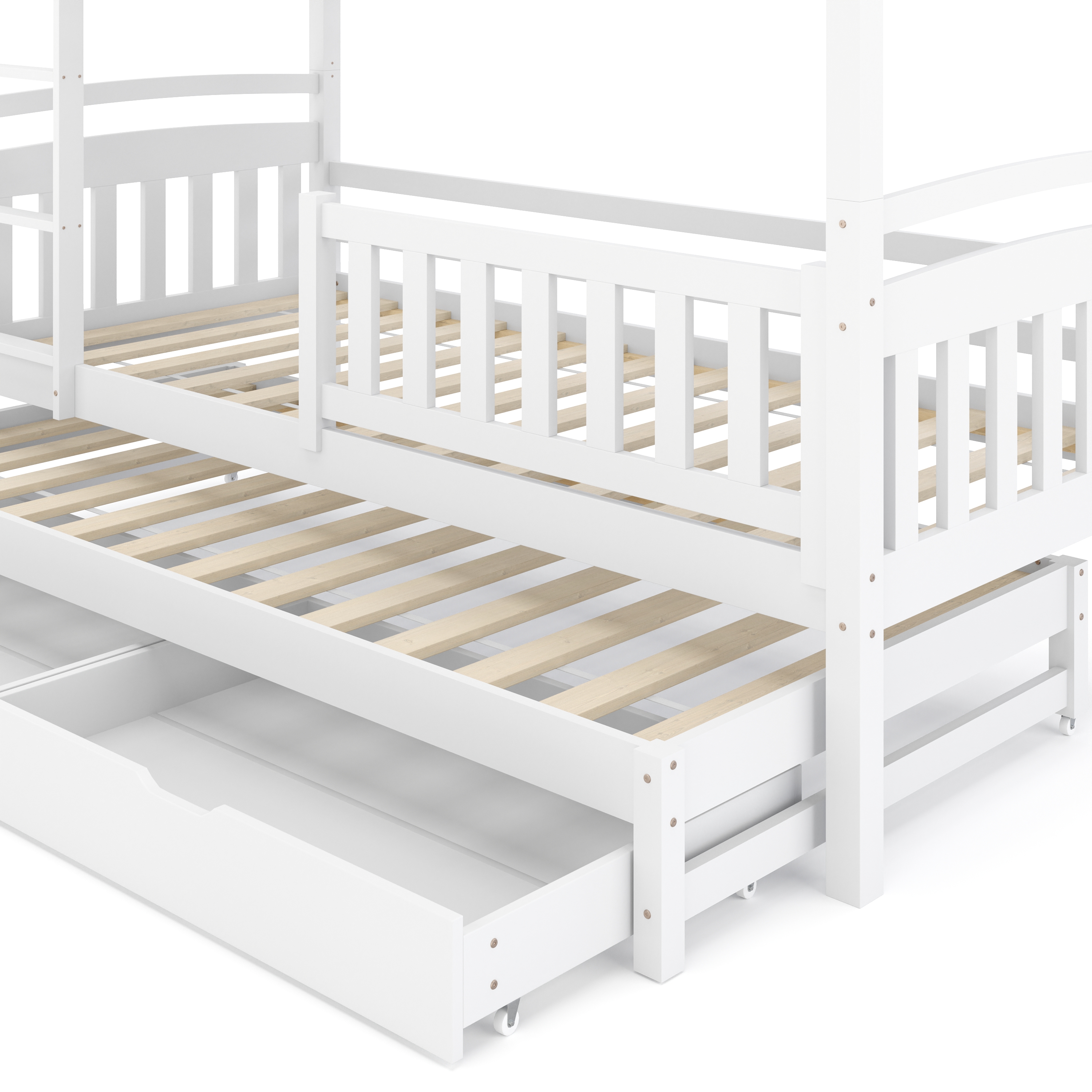 Etagenbett JULIETTE mit Ausziehfunktion 90 x 200 cm weiss