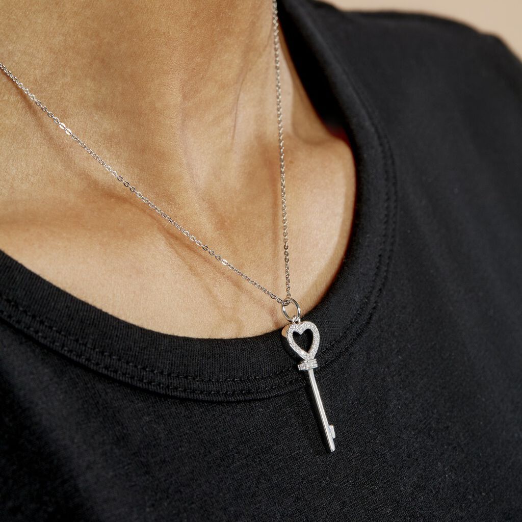 Collier Amy Argent Blanc Oxyde De Zirconium