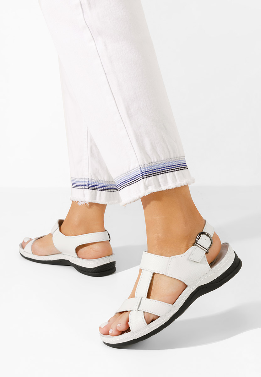 Sandales en cuir femme blanches Zinna