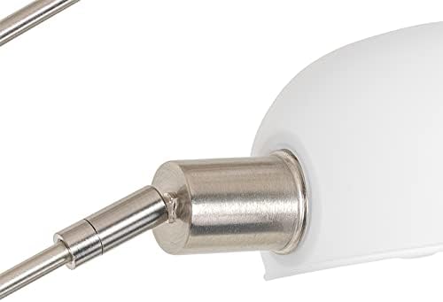 Qazqa - Design Stehleuchte I Stehlampe I Standleuchte I Lampe I Leuchte stahl I nickel matt mit Opalglas 5-flammig - Sixties Marmo I Wohnzimmer I Schlafzimmer - Stahl Länglich - LED geeignet E14