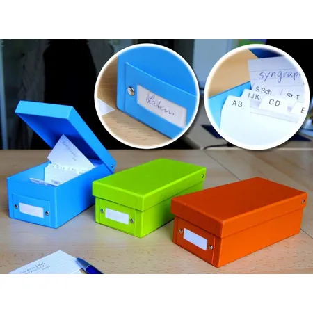 MW-Handel 3x Lernbox Karteikasten DIN A8 3 verschiedene Farben + 1200 Karteikarten