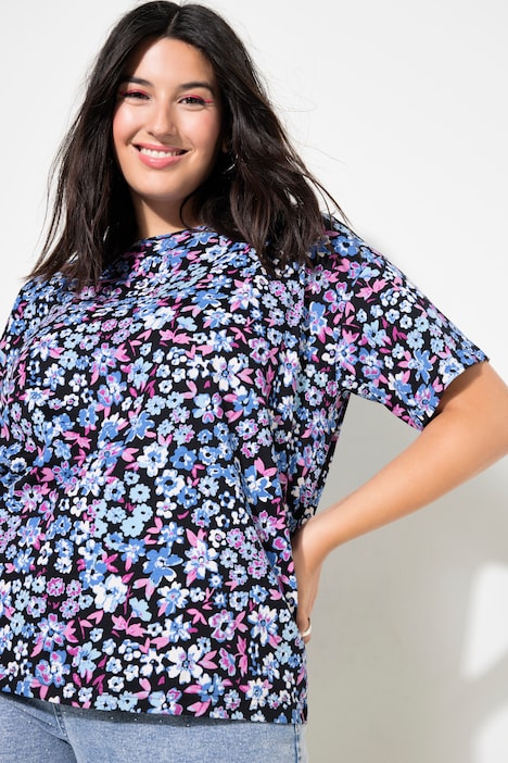 T-Shirt, oversized, Millefleur Print