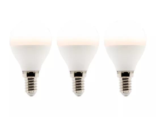 Lot de 3 ampoules LED sphériques 5,2W E14 470lm 2700K - Blanc chaud - Zenitech