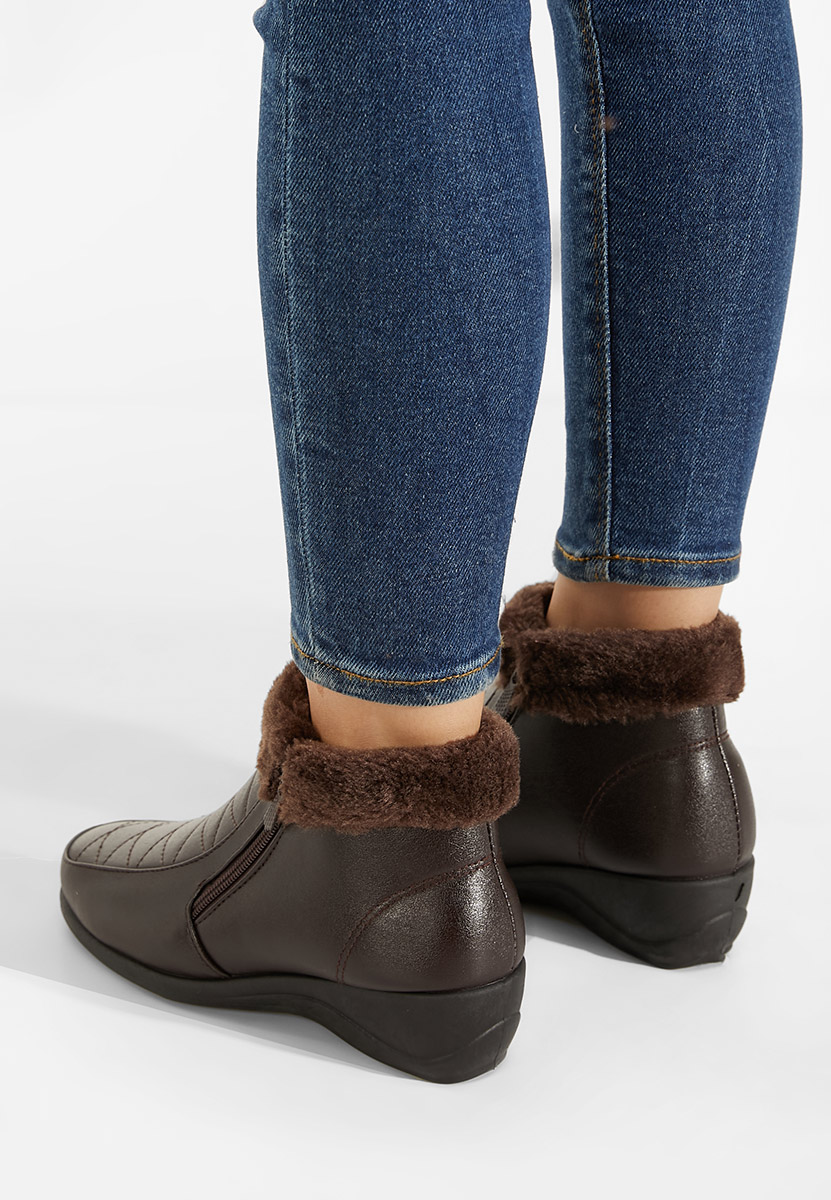 Bottines doublées femme brunes Olbeia