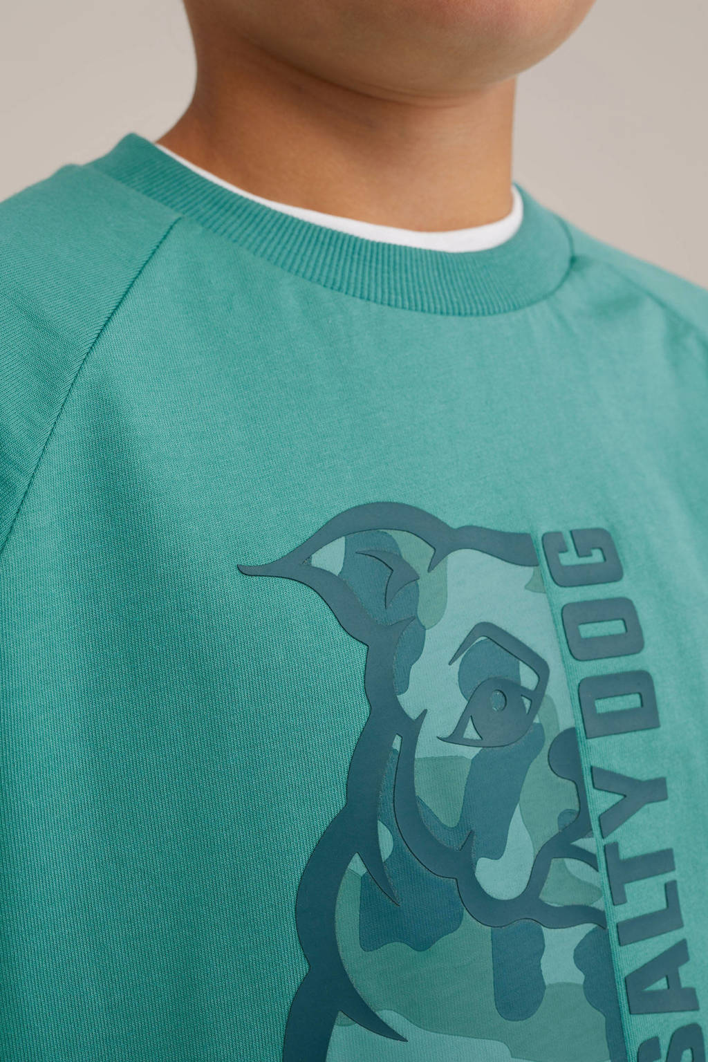 Salty Dog longsleeve met printopdruk groen