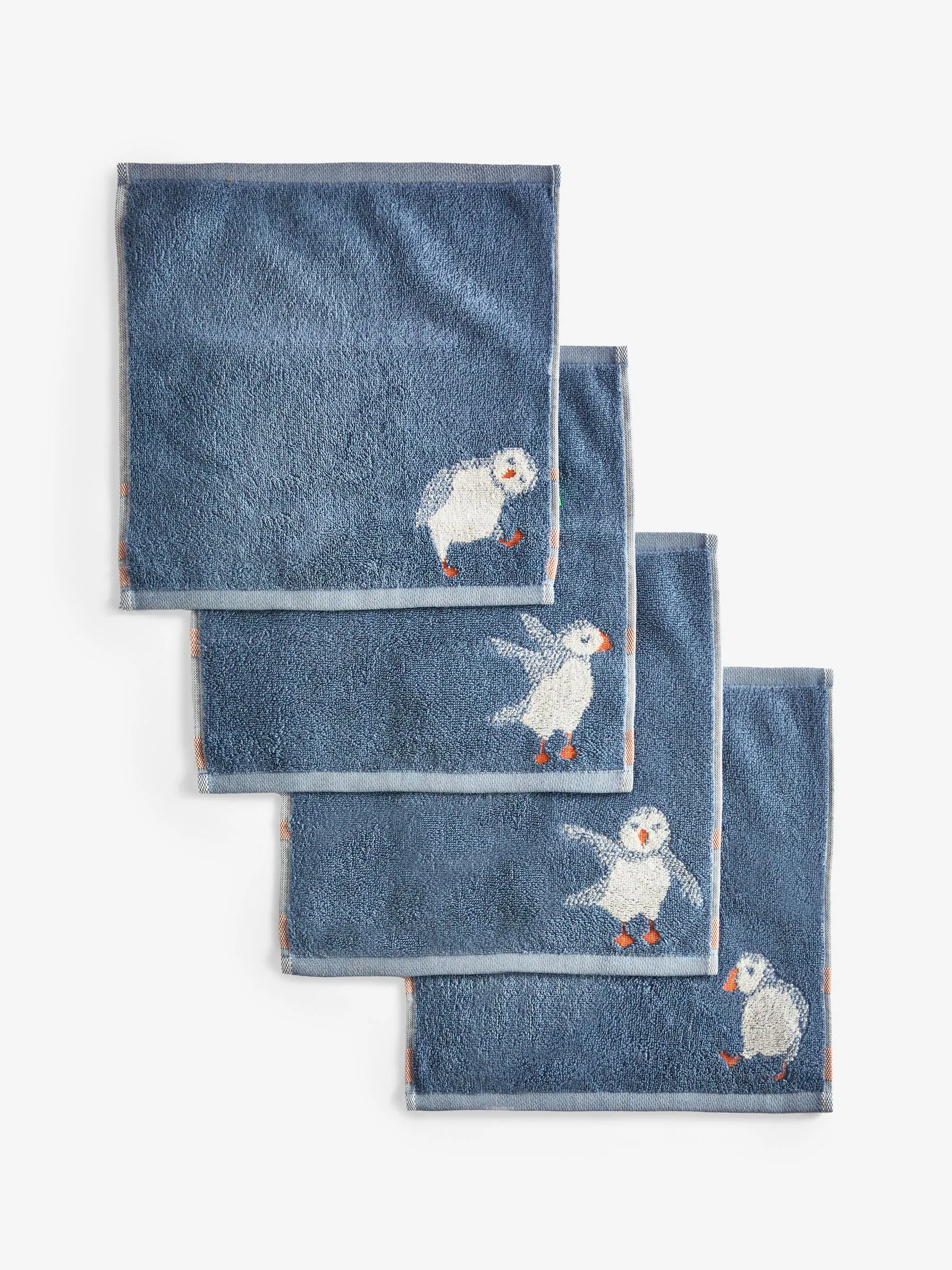 Set van 2 Puffin 100% katoenen gezichtsdoekjes