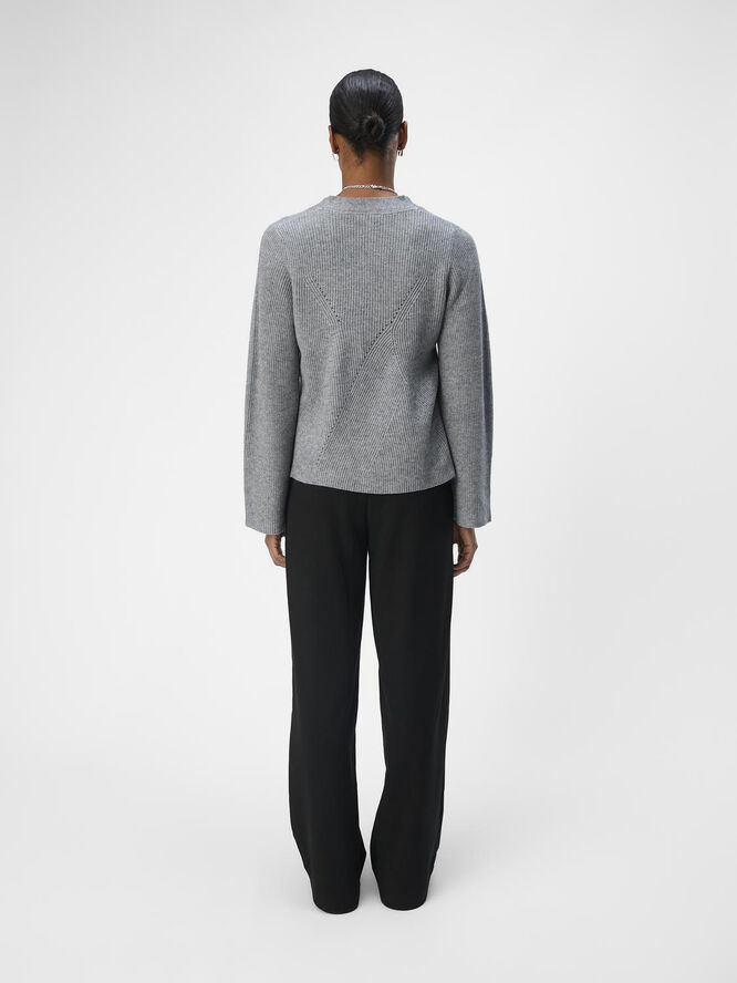 Object OBJDITTE RE L/S KNIT CARDIGAN NOOS Medium grey melange