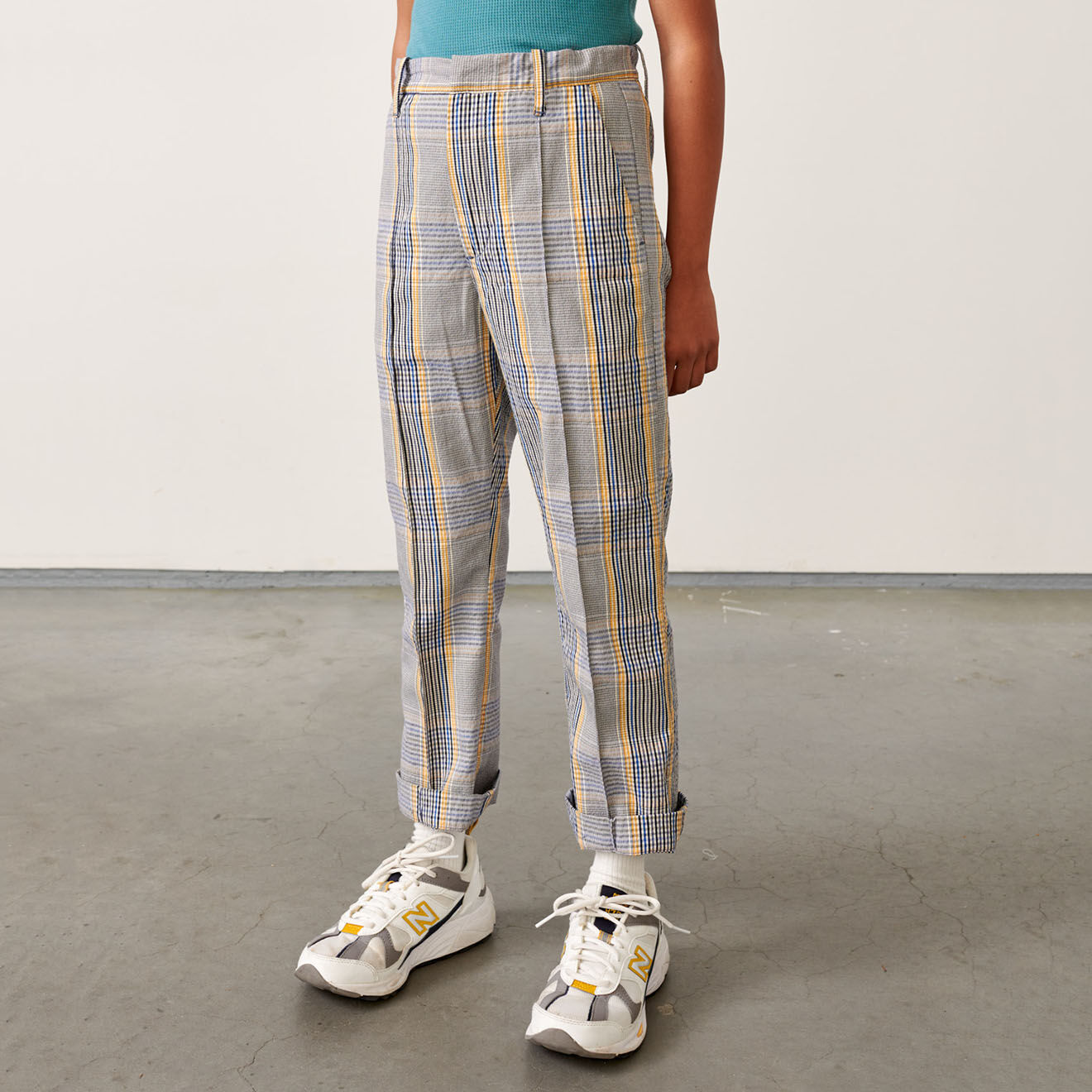 Bellerose Pantalon Phiby en Coton mélangé 7/8 à carreaux gris