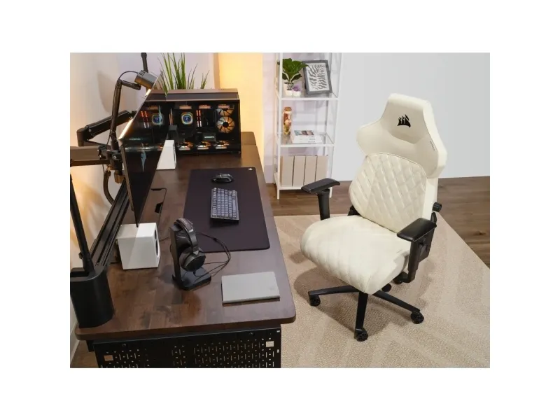 CORSAIR TC500 LUXE - Spillestol - armstøtter - T-formet - vippe - drejeled - tekstil - frost