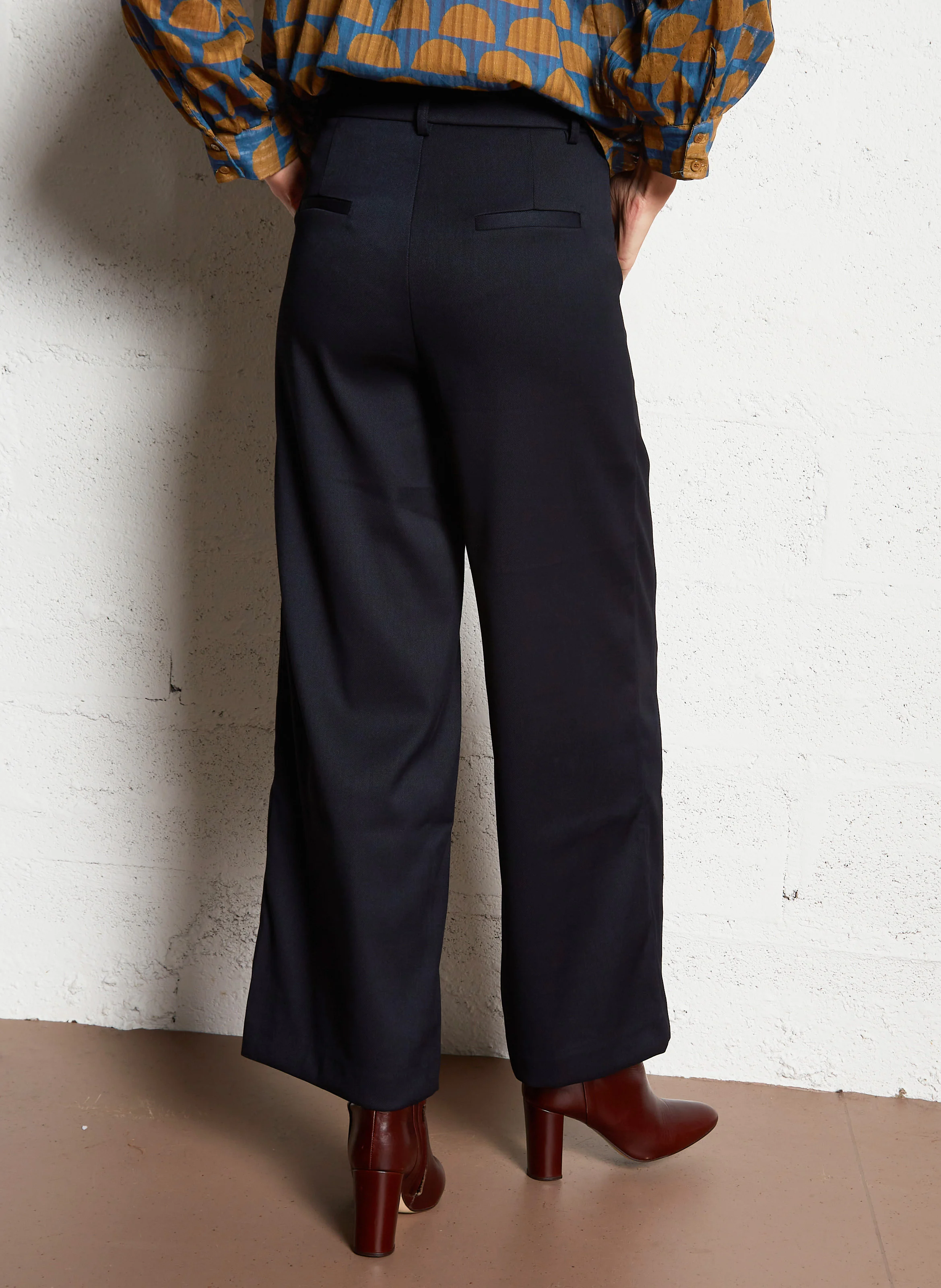 Pantalon large| Bleu