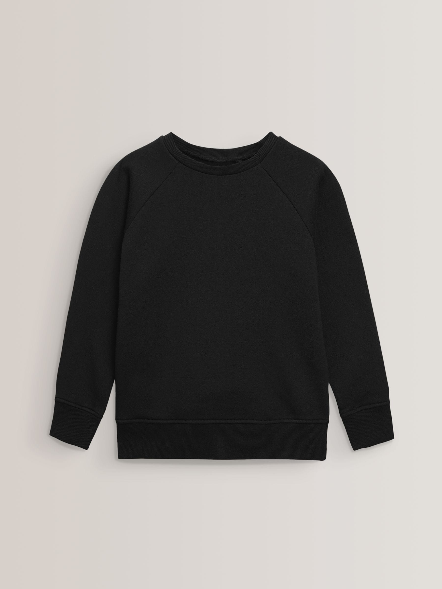 Zwart - Schoolsweater met ronde hals (3-17jr)