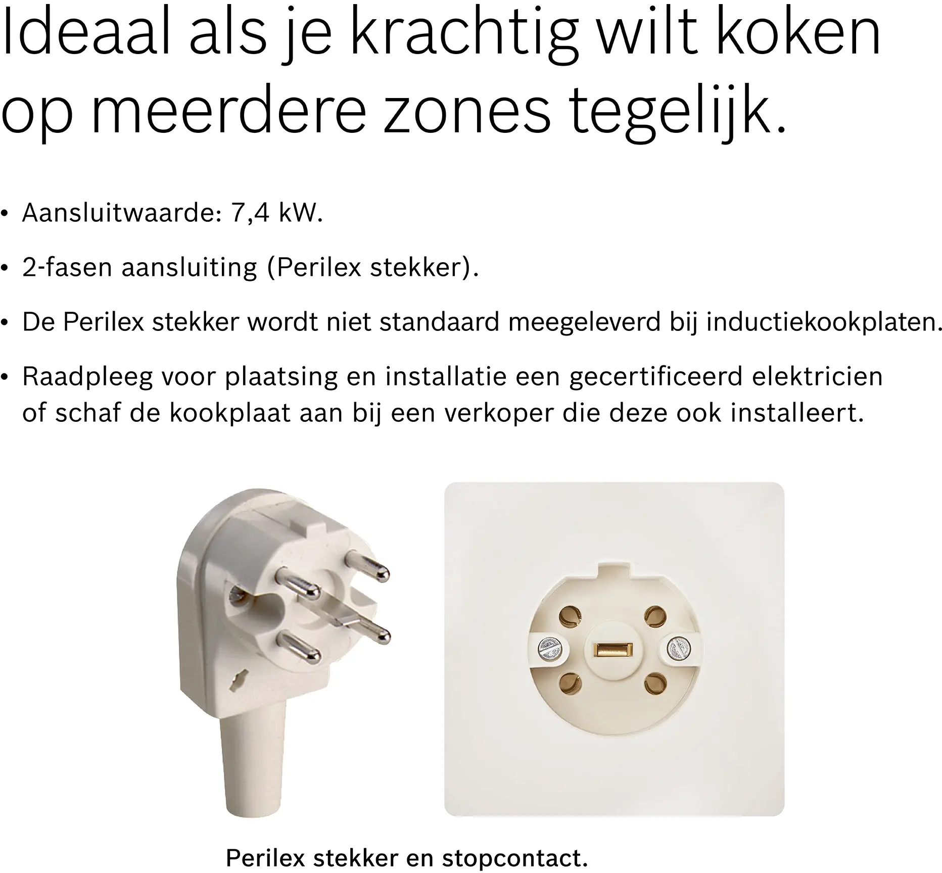 Serie 4 Inductiekookplaat met afzuiging 60 cm opbouwmontage met rand