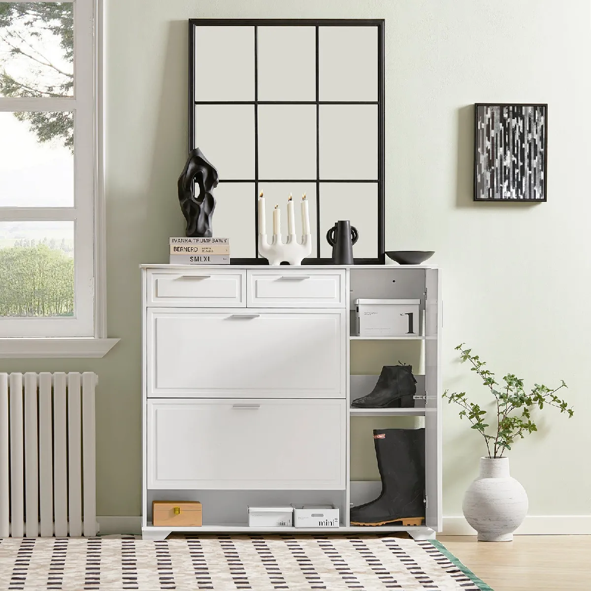 SoBuy FSR104-W Armoire à Chaussures - Blanc