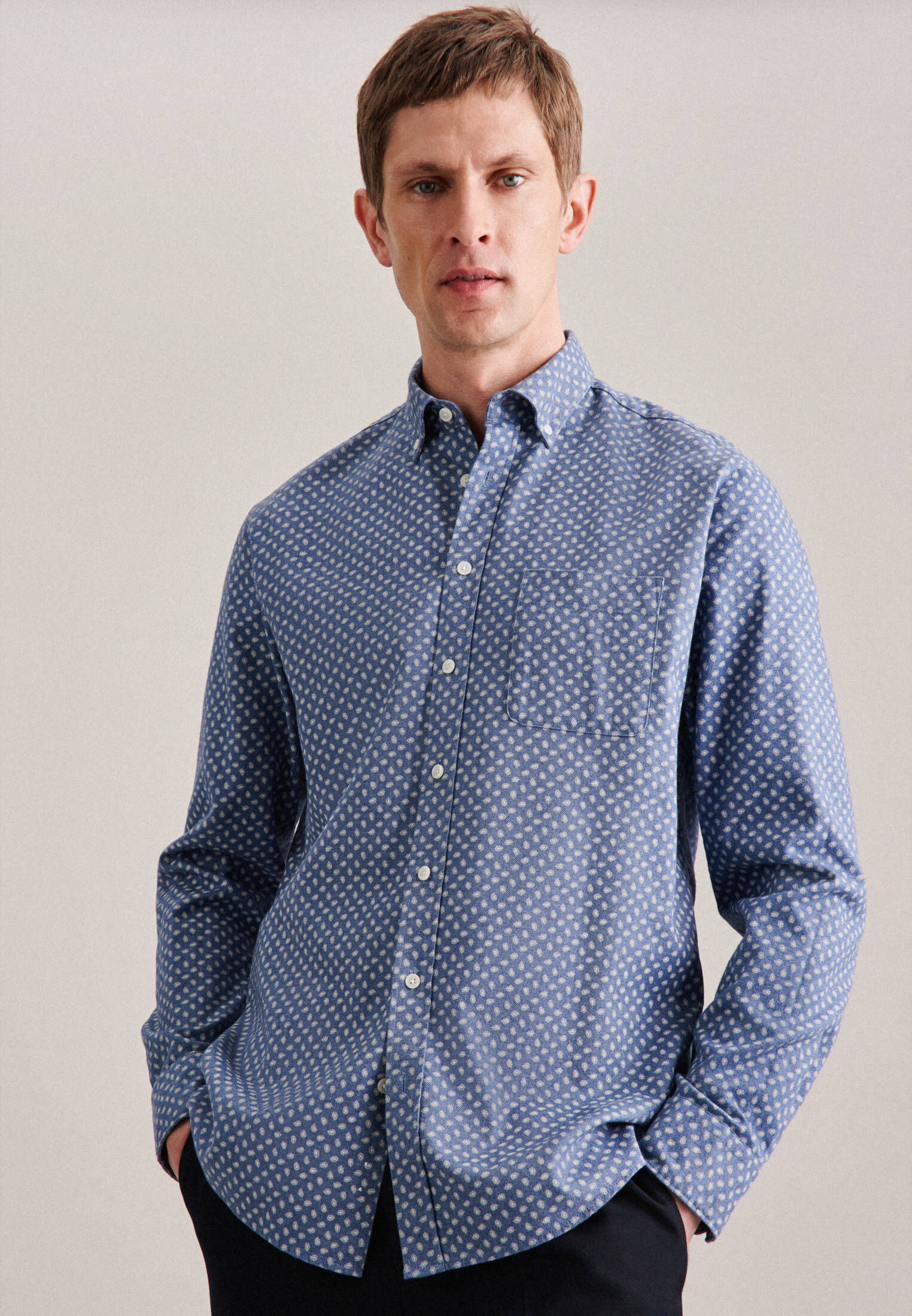 Seidensticker| Herren Casual Hemd Schwarze Rose