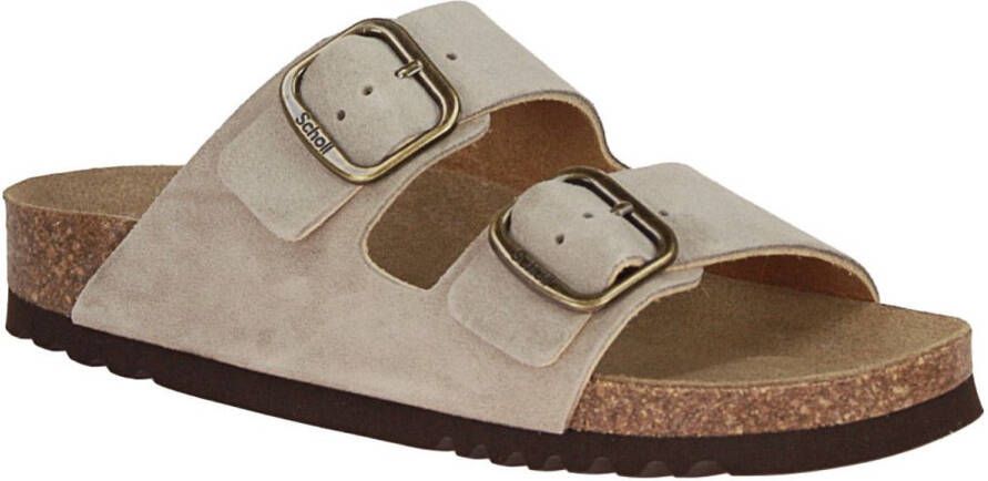 Scholl Sandalen Josephine 2 Riemen Synthetische Leer Vrouwen Donkerbeige