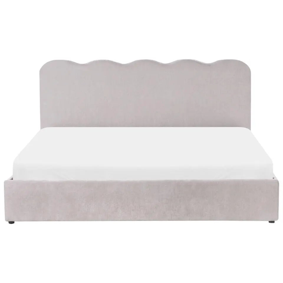 NANTERRE - Bed met opbergruimte - Beige - 180 x 200 cm - Stof